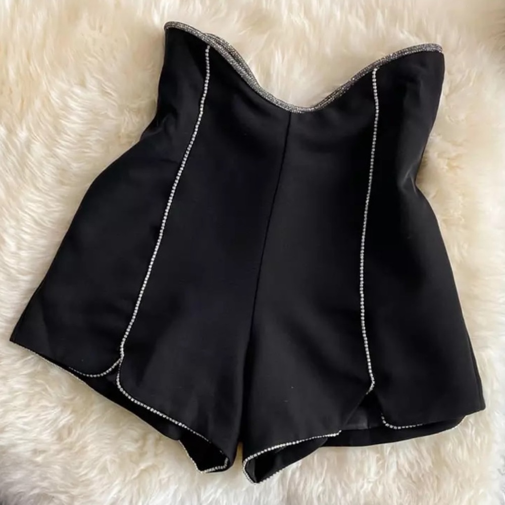 Highwaist rhinestone shorts